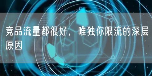 竞品流量都很好，唯独你限流的深层原因