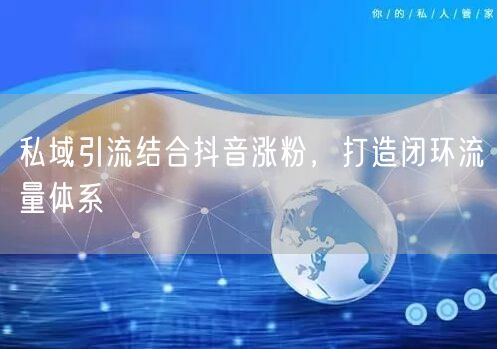 私域引流结合抖音涨粉，打造闭环流量体系