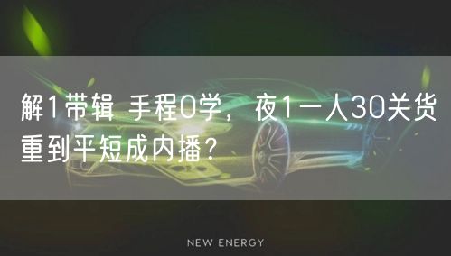 解1带辑 手程0学，夜1一人30关货重到平短成内播？