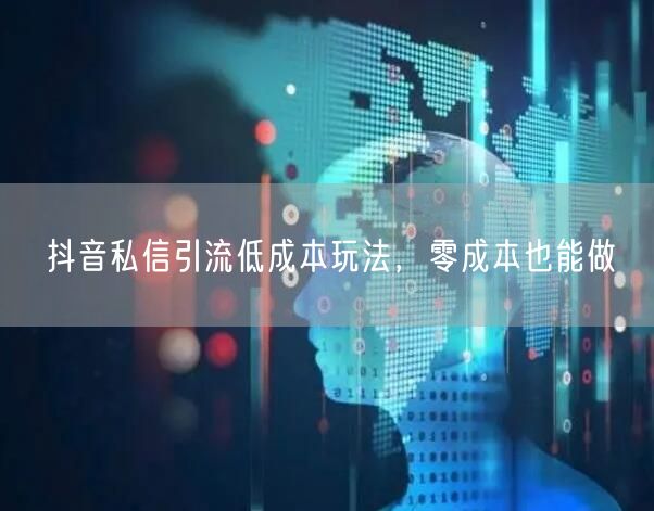 抖音私信引流低成本玩法，零成本也能做