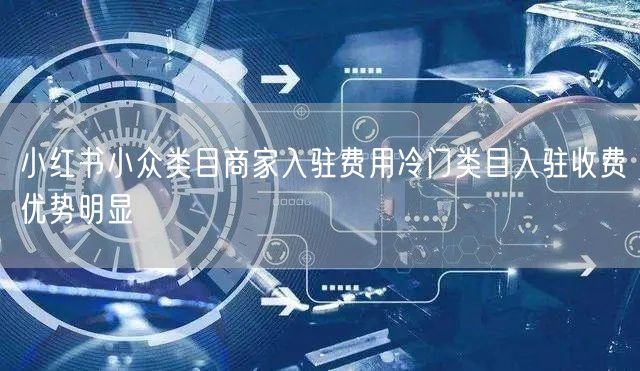 小红书小众类目商家入驻费用冷门类目入驻收费优势明显