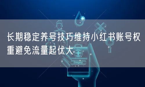 长期稳定养号技巧维持小红书账号权重避免流量起伏大