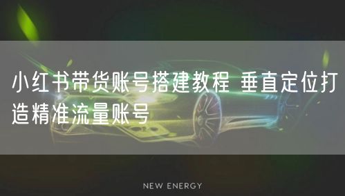 小红书带货账号搭建教程 垂直定位打造精准流量账号