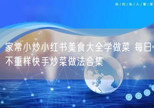 家常小炒小红书美食大全学做菜 每日不重样快手炒菜做法合集