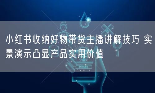 小红书收纳好物带货主播讲解技巧 实景演示凸显产品实用价值