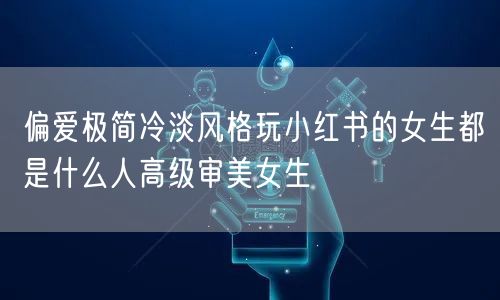偏爱极简冷淡风格玩小红书的女生都是什么人高级审美女生