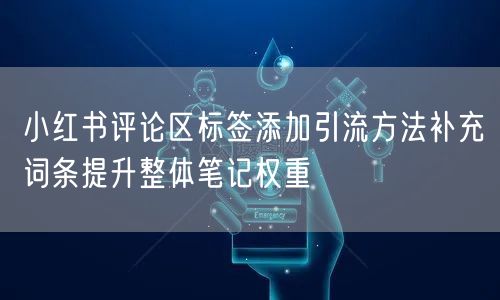 小红书评论区标签添加引流方法补充词条提升整体笔记权重