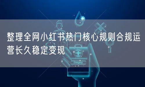 整理全网小红书热门核心规则合规运营长久稳定变现