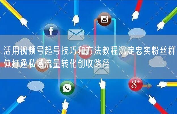 活用视频号起号技巧和方法教程沉淀忠实粉丝群体打通私域流量转化创收路径
