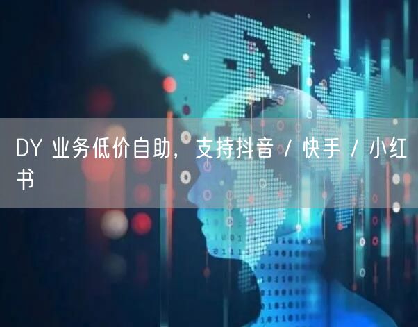 DY 业务低价自助，支持抖音 / 快手 / 小红书