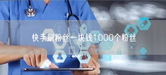 快手刷粉丝一块钱1000个粉丝