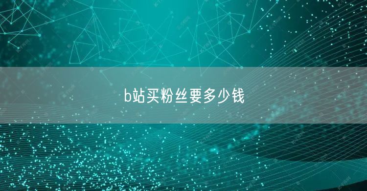 b站买粉丝要多少钱
