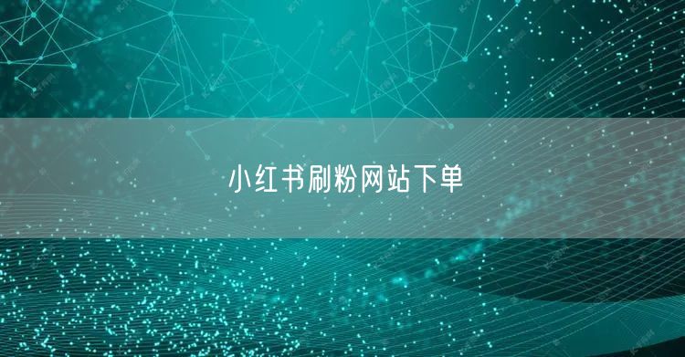 小红书刷粉网站下单