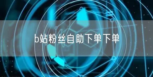 b站粉丝自助下单下单