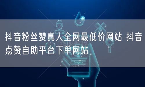 抖音粉丝赞真人全网最低价网站 抖音点赞自助平台下单网站