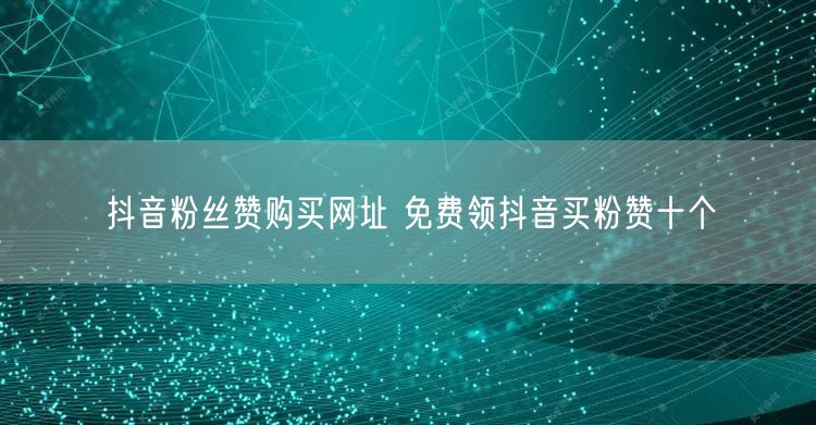 抖音粉丝赞购买网址 免费领抖音买粉赞十个